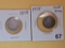 Two 1858 Seated Liberty Half Dimes