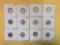 Twelve mixed silver Mercury Dimes