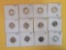 Twelve mixed silver Mercury Dimes