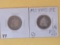 1858 and 1891-S Seated Liberty Quarters