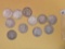 Eleven mixed silver Barber Half Dollars