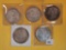 Five mixed Morgan Silver Dollars