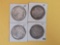 Four About Uncirculated Morgan Silver Dollars