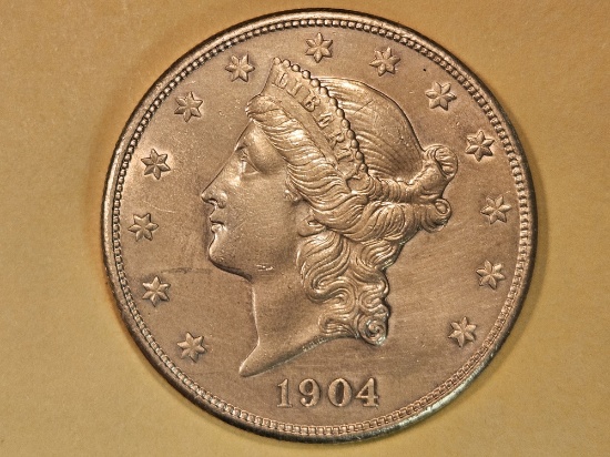 GOLD! Choice brilliant Uncirculated - details 1904-S Liberty Head Gold Twenty Dollars