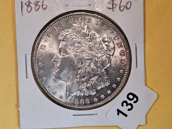 Choice Brilliant Uncirculated Plus 1886 Morgan Dollar