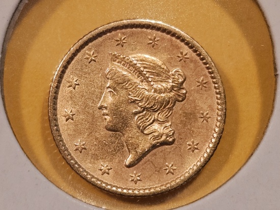 GOLD! Brilliant Uncirculated 1852 Gold Dollar