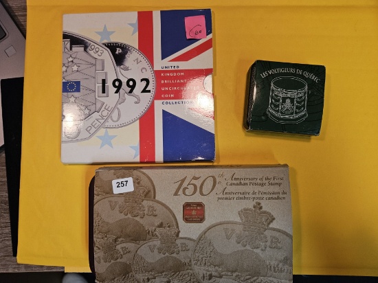 Three purty British and Canadian Coin Sets