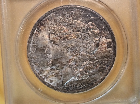 ANACS 1884-O Morgan Dollar in Mint State 63