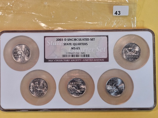 GEM! NGC Set of 2003-D Washington Quarters in Mint State 65