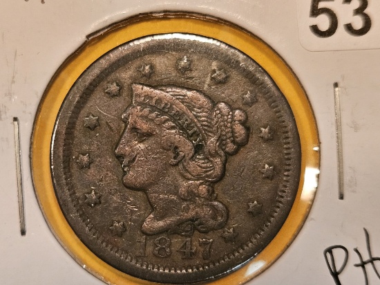 1847 Braided Hair Large Cent