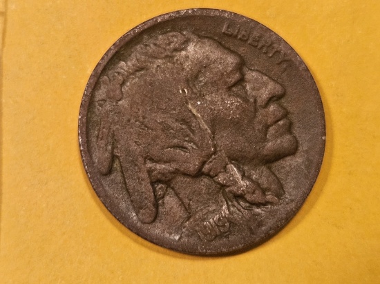 Better 1919-D Buffalo Nickel in Very Fine - details