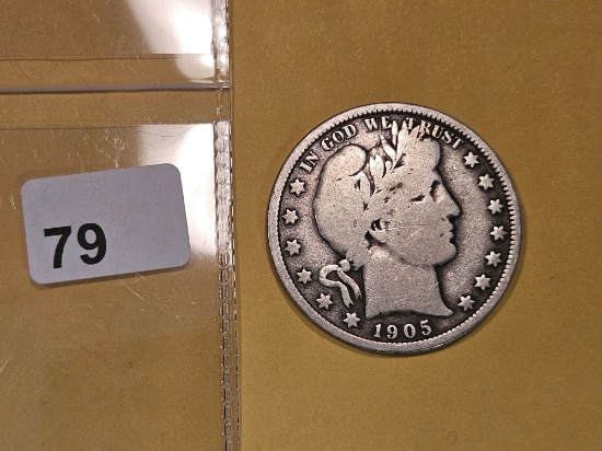 Better Date 1905-O Barber Half Dollar