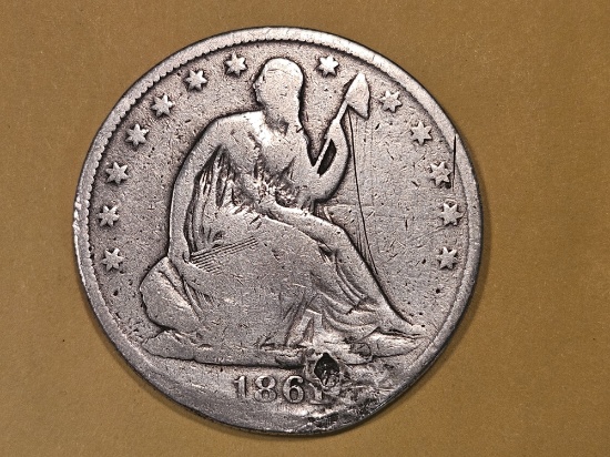 Better date 1861-O Seated Liberty Half Dollar