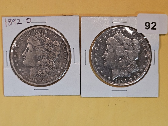 Two Better date Morgan silver Dollars