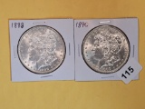 Two About Uncirculated plus Morgan Silver Dollars