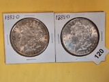 Two About Uncirculated plus Morgan Silver Dollars