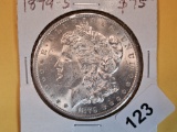 Choice Brilliant Uncirculated 1879-S Morgan Dollar