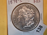 Choice Brilliant About Uncirculated plus 1878-S Morgan Dollar