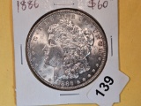 Choice Brilliant Uncirculated Plus 1886 Morgan Dollar