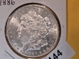 Brilliant Uncirculated Plus 1886 Morgan Dollar