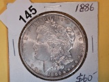 Choice Brilliant Uncirculated 1886 Morgan Dollar