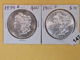 Two Choice Brilliant About Uncirculated plus Morgan Silver Dollars
