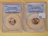Two GEM, PCGS Wheat cents in Mint State 66 RED