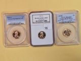 Three Bright RED Lincoln Cents graded by NGC and PCGS
