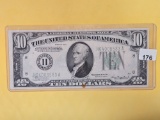 Crisp AU-UNC Series 1934-A Ten Dollar FRN