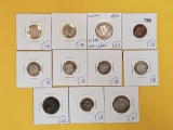 Eleven mixed World Coins