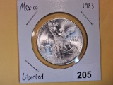 GEM Brilliant Uncirculated 1983 Mexico silver Onza