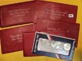 Five GEM BU SILVER RED Ike 1976 3-Coin Silver set