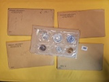 Five US 1962 SILVER Proof Sets