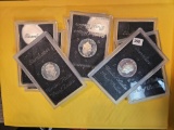 Eight GEM Proof Deep Cameo Silver Eisenhower Dollars