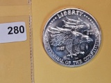 One Troy ounce .999 fine silver Proof art round