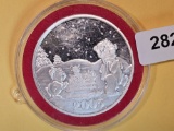 One Troy ounce .999 fine silver Proof art round