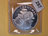 One Troy ounce .999 fine silver Proof art round