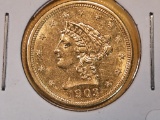 GOLD! Brilliant Uncirculated - details 1903 Gold Liberty Head $2.5 Dollars