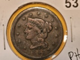 1847 Braided Hair Large Cent