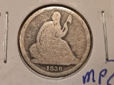 Semi-Key 1838-O Seated Liberty Dime