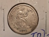 1873 Seated Liberty Dime in Very Fine