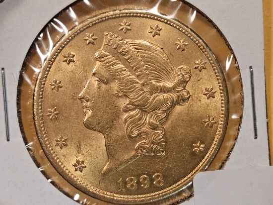GOLD! Brilliant Uncirculated 1898 Liberty Head $20 gold