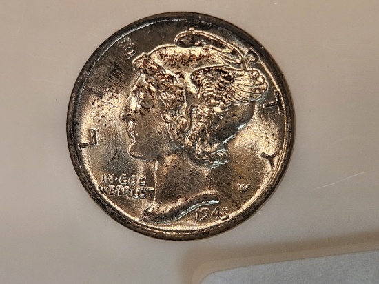 Superb GEM! NGC 1943 Mercury Silver Dime in Mint State 67