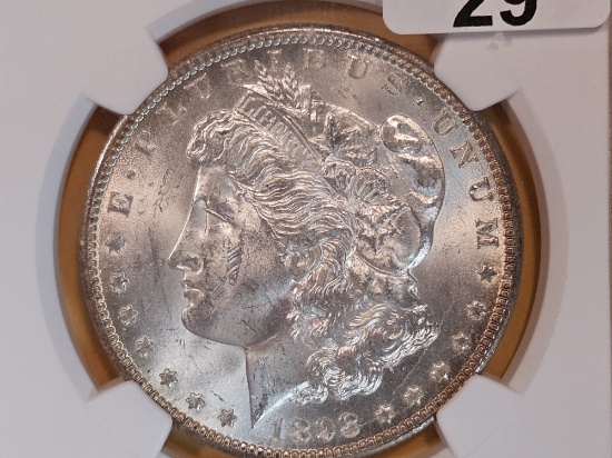 NGC 1898-O Morgan Silver Dollar in Mint State 63