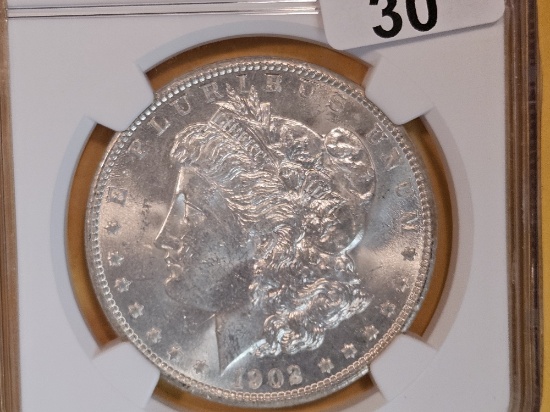 NGC 1902-O Morgan Silver Dollar in Mint State 63