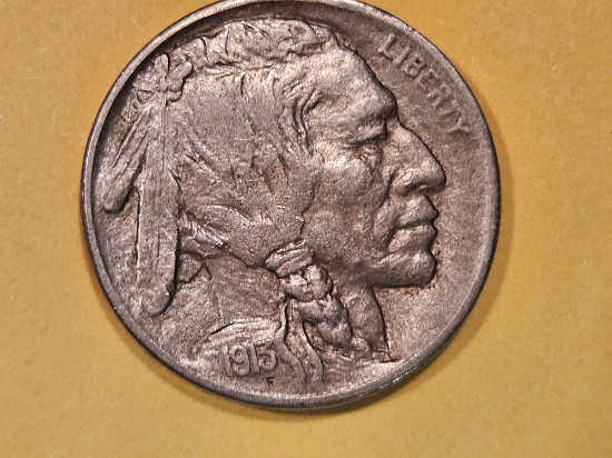 KEY DATE ** 1913-D Type 2 Buffalo Nickel in Extra Fine 45