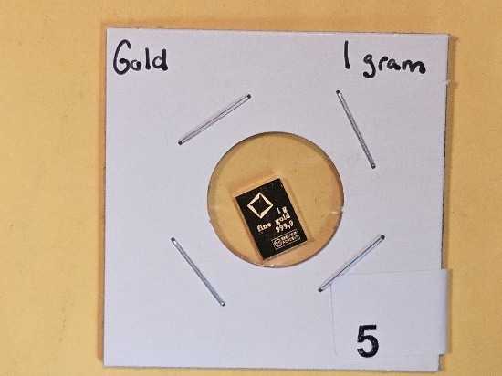 GOLD! Valcambi One Gram .9999 fine gold bar