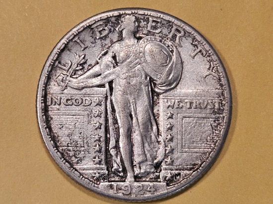 Semi-Key 1924-S Standing Liberty Quarter in Extra Fine