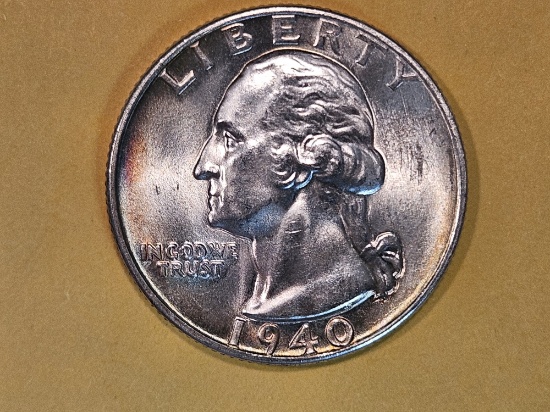 GEM Brilliant Uncirculated 1940-D Washington Quarter