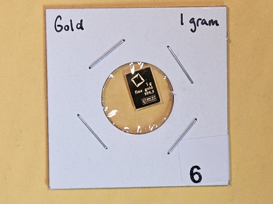 GOLD! Valcambi One Gram .9999 fine gold bar